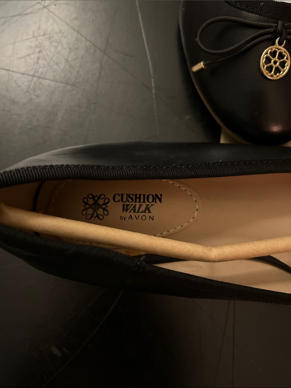 Avon Black Ballet Flats with Gold Charm Have 2 pairs - Picture 2 of 7